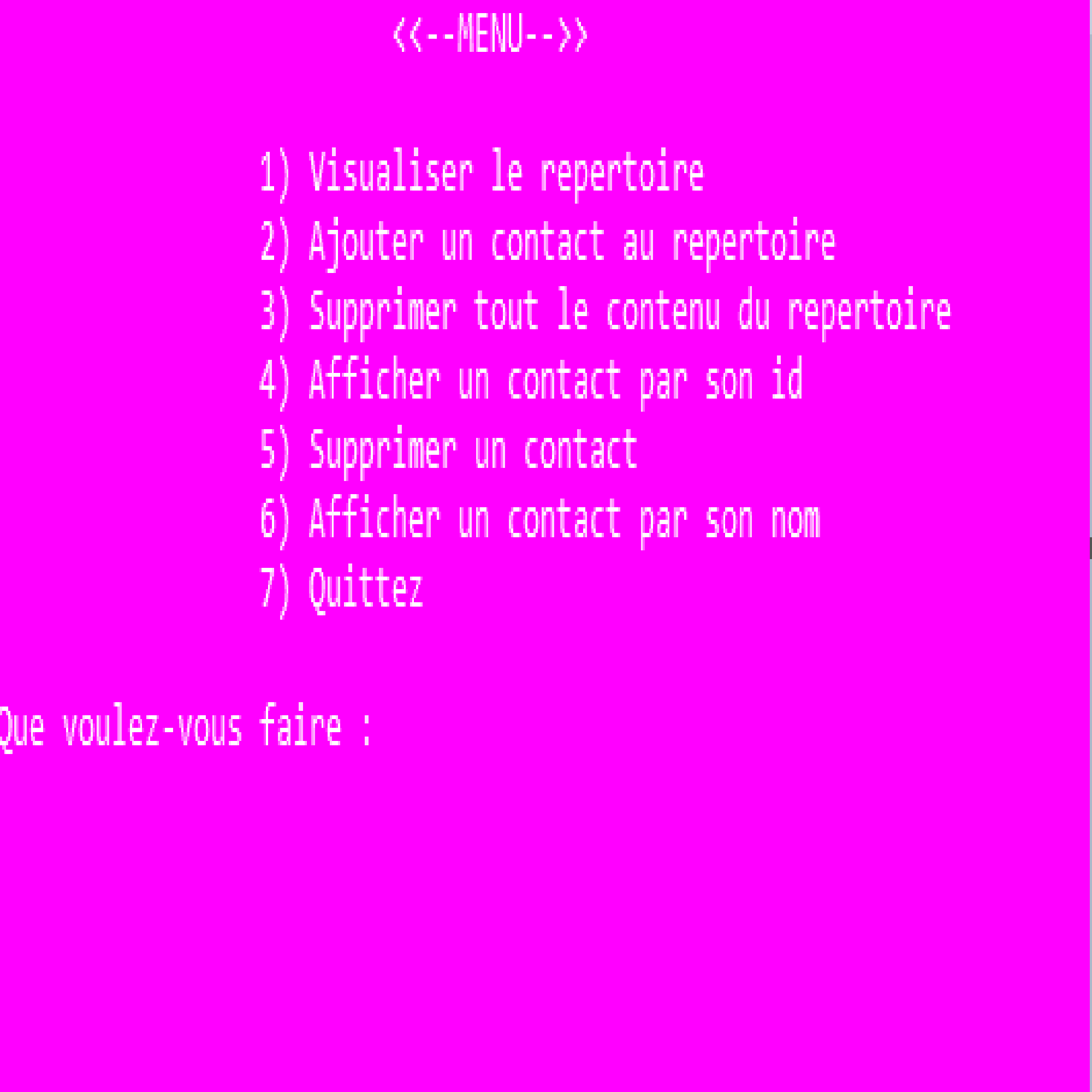 Projet répertoire C++